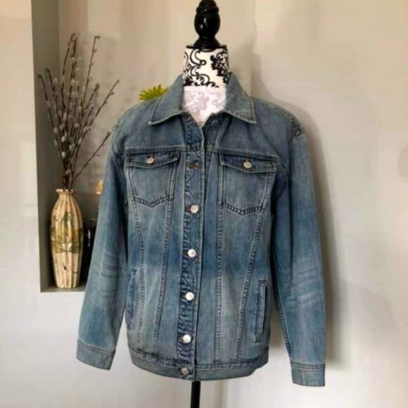 Bootlegger Denim Jean Jacket Women's Size Medium - Picture 1 of 8